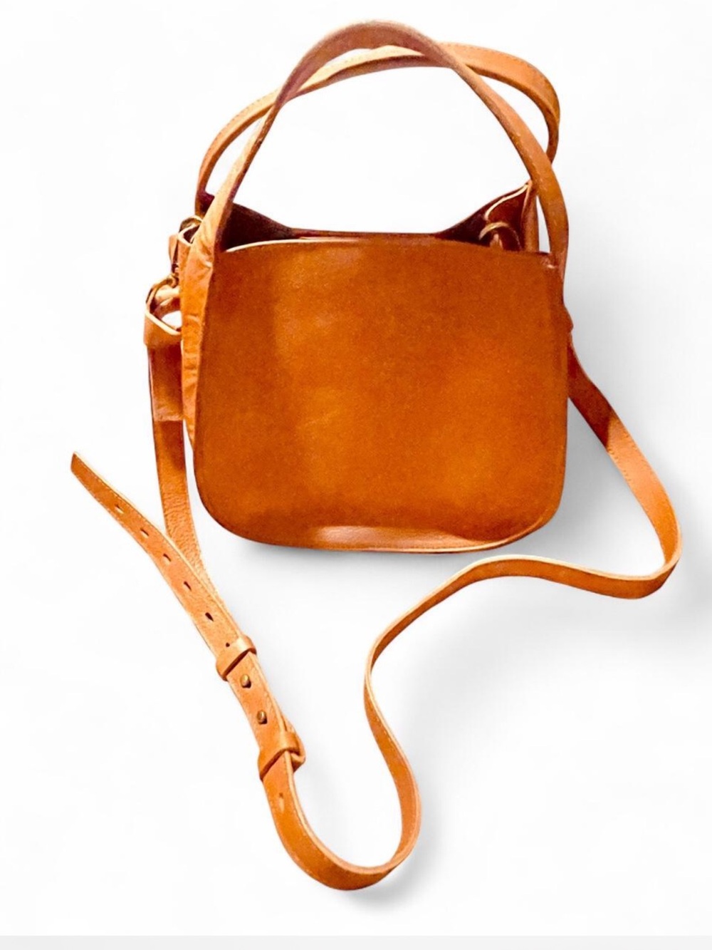 Madewell Tan Leather Crossbody Saddle Bag